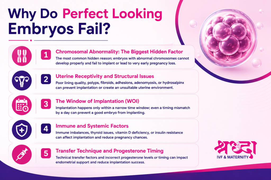 why do perfect looking embryos fails