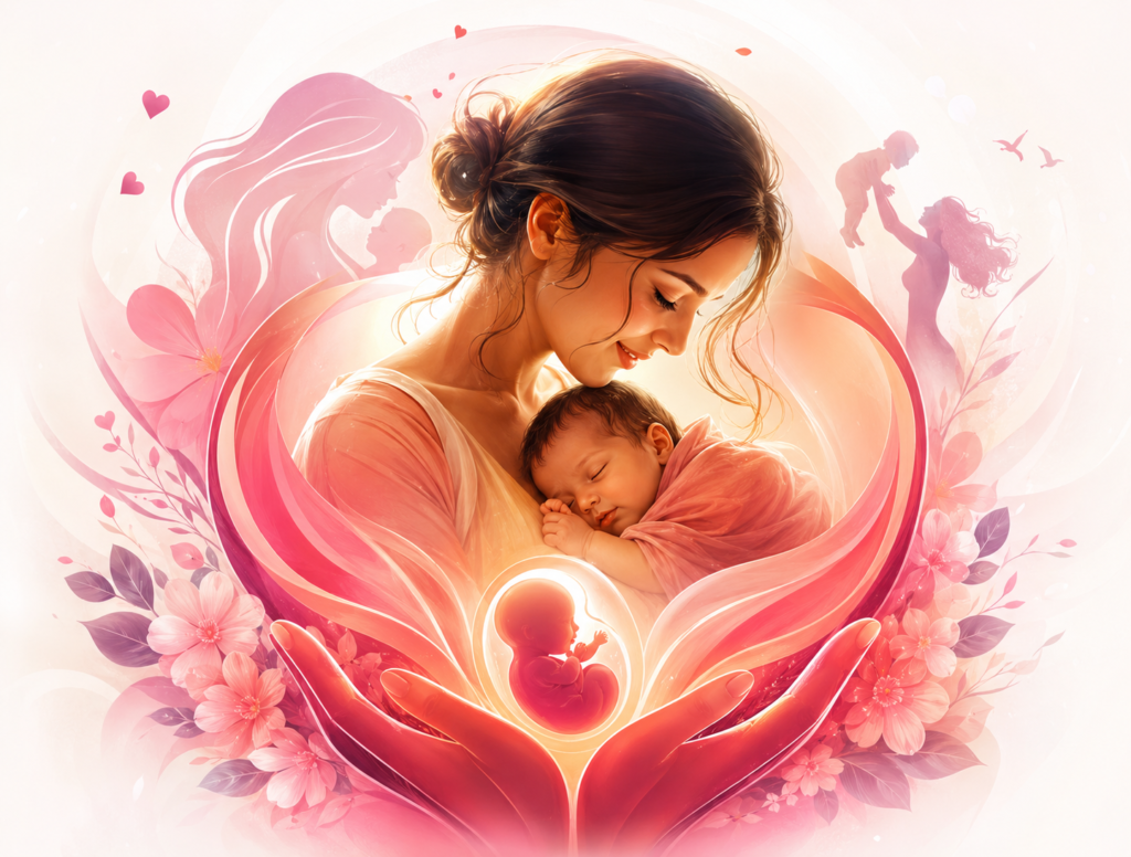 Mother’s Day infertility awareness poster showing emotional motherhood and fertility journey