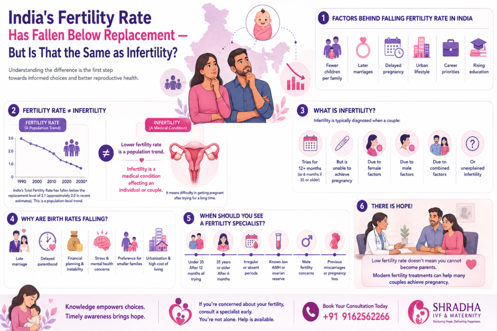 why fertility rate is declining in india